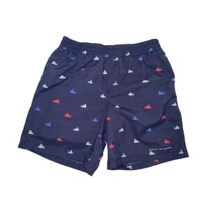Columbia PFG Boys Navy Blue Sailfish Sailboat Swim Trunks Omni-Shade Size Small